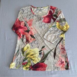 Christopher & Banks Multicolor Floral Long Sleeve Top - Size PS